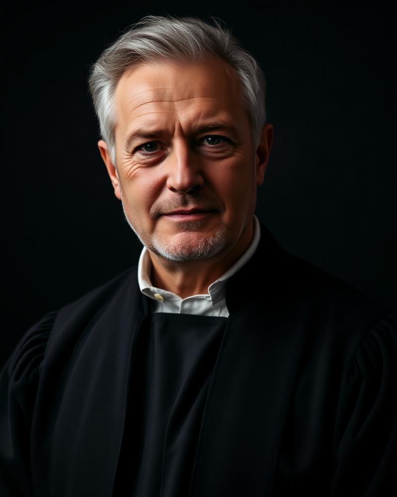 Portrait of judge Hendrik Vos in dark clothing